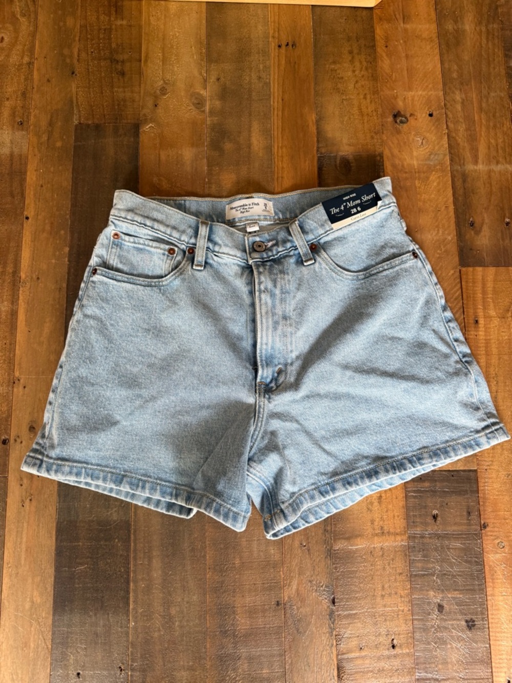 Abercrombie & Fitch Light Blue Denim Mom Shorts